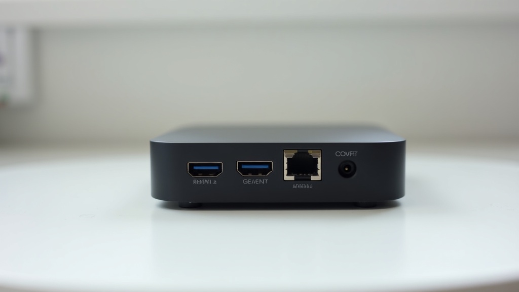 Ethernet, HDMI and USB ports on an Android TV box for buffer-free IPTV streaming
